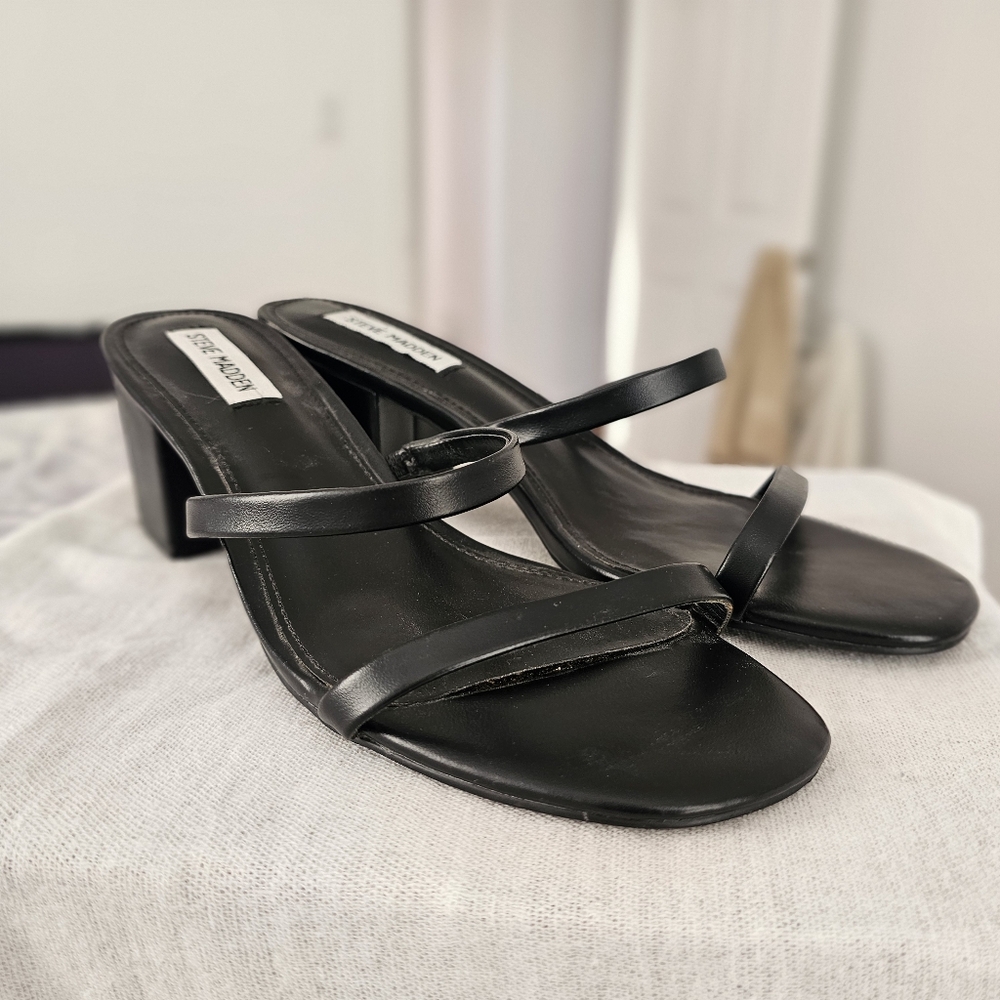 Steve Madden Black Strappy Heels